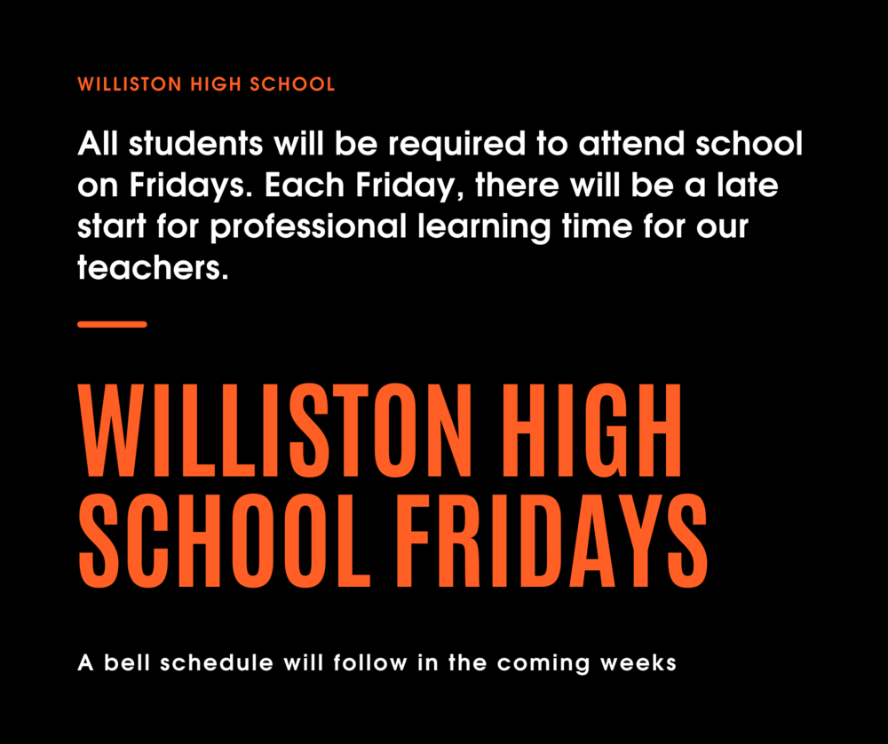 Williston High School Friday Schedule | Williston High School