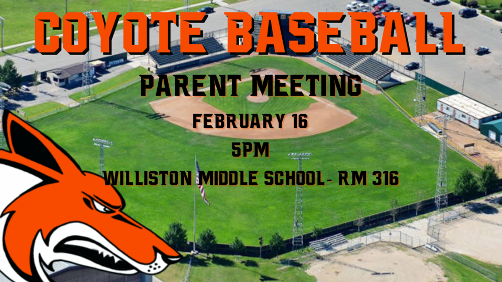 Baseball Parent Meeting Coyotes Athletics & Activities