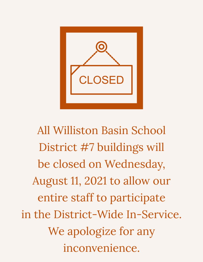 All WBSD7 Offices closed for District Wide In-Service Day