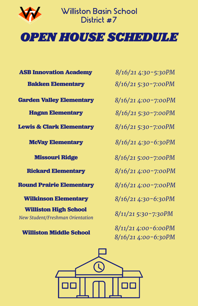 WBSD7  Open House Schedule 