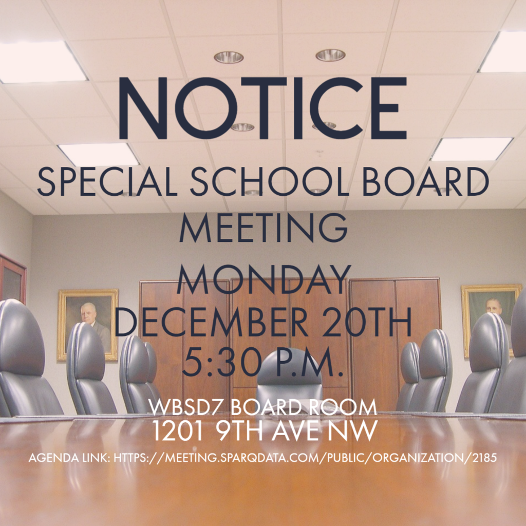 Special School Board Meeting 12/20/2021