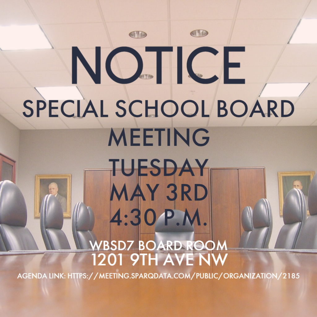 May 3 Special School Board Meeting