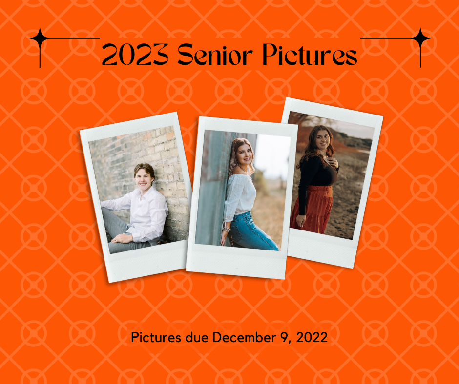 2023 Senior Pictures due December 9, 2022
